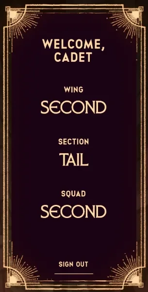 Dragonkind Profile panel showing Welcome Cadet, Wing Second, Section Tail, Squad Second